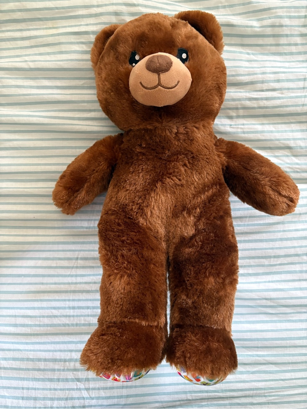 Build-A-Bear Happy Birthday Brown Teddy Bear Plush Gift Paw Pads